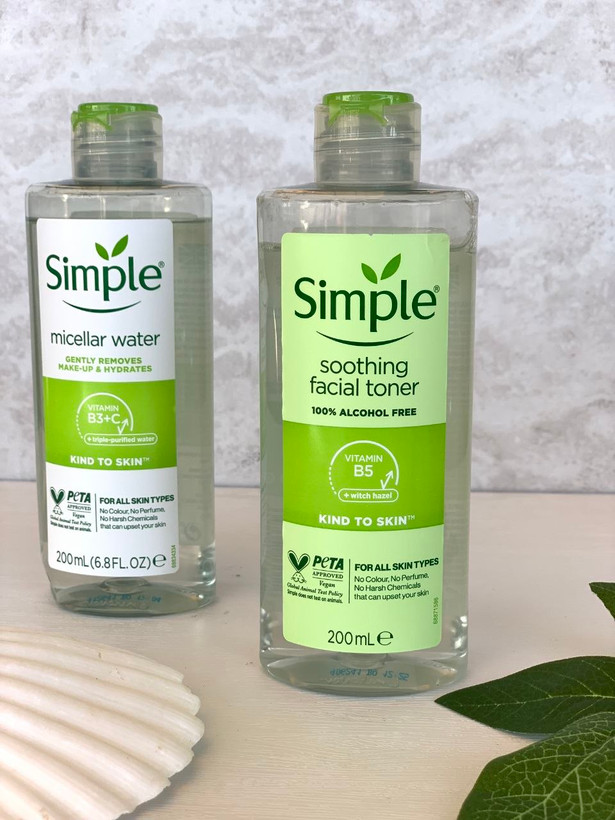 تونر پاک کننده صورت سیمپل مدل Soothing حجم 200 میلیلیتر، ضد آلودگی و شادابکننده، مناسب برای انواع پوست و فاقد عطر و رنگ